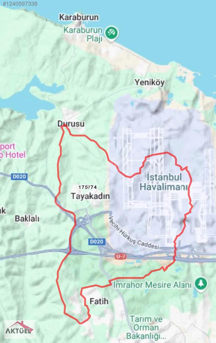 Arnavutköy Havalimanına Yakın Tayakadın'da satılık 570 m2. Arazi
