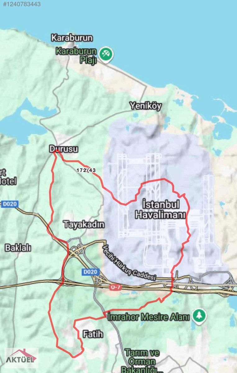 Arnavutköy Havalimanına Yakın Tayakadın'da satılık 592 m2. Arsa
