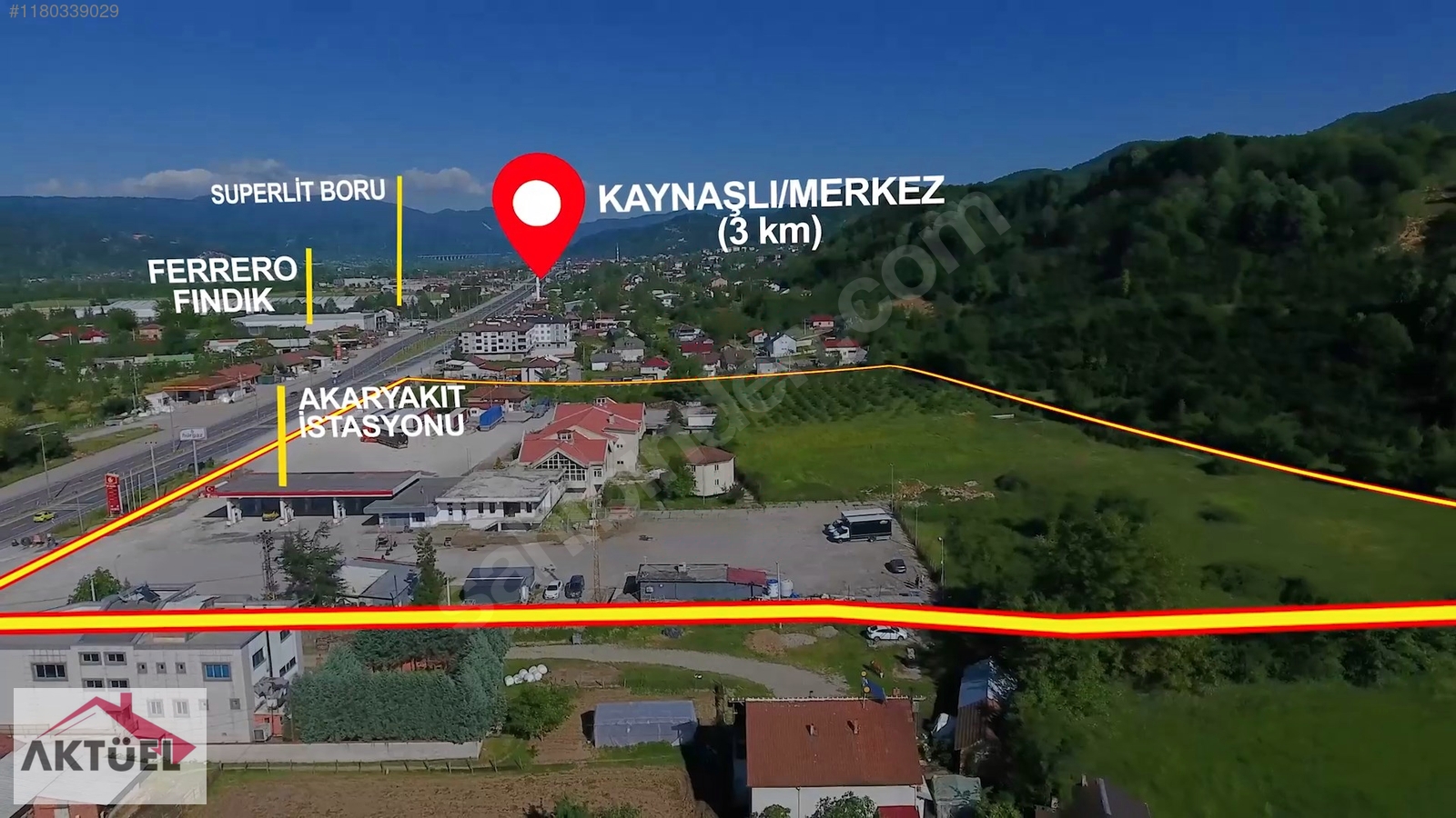 Düzce/Kaynaşlı da D-100 Karayolu üzerinde Sanayi İmarlı Arsa